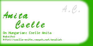 anita cselle business card